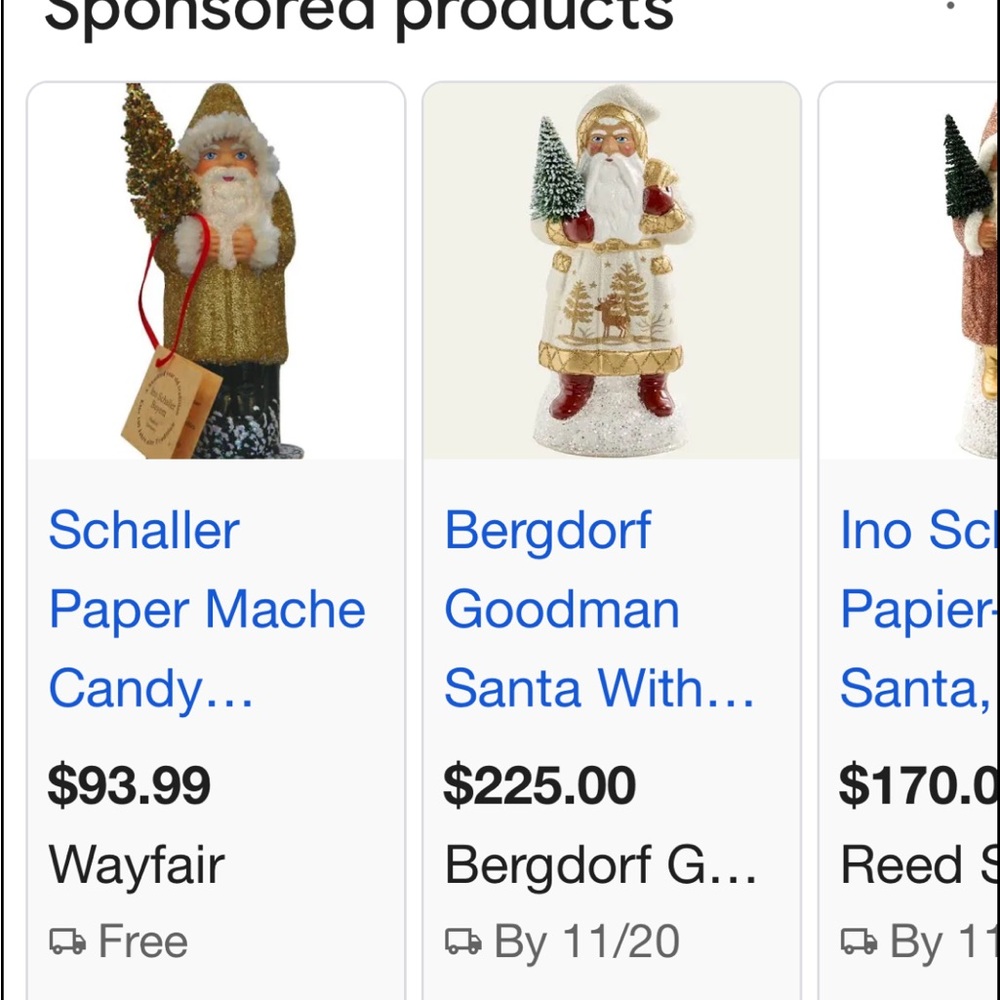 Ino Schaller Santa Figurine in Red and White with Gold Accents - Picture 3 of 4